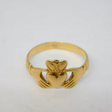 Irish 9ct Yellow Gold Claddagh Sweetheart Ring Vintage c1980 Dublin