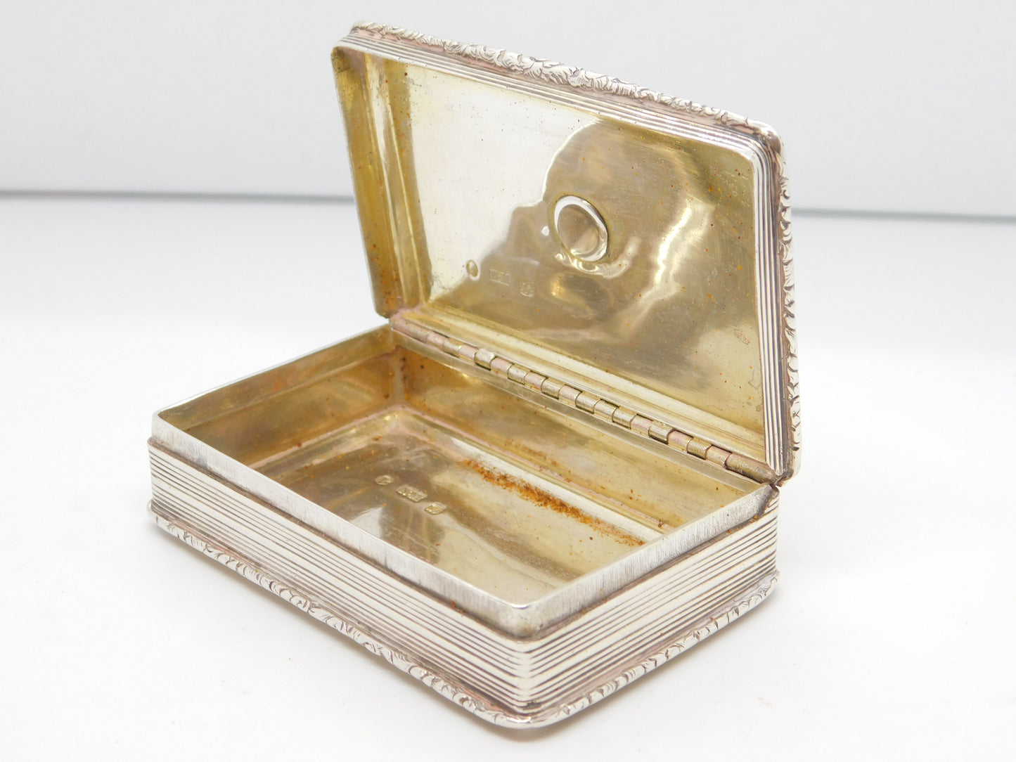 William IV Nathaniel Mills Sterling Silver Snuff Box Antique 1836 Birmingham