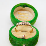 Victorian 18ct Yellow Gold & 0.2ct Diamond Three-Stone Ring Antique c1890