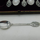 Boxed Swedish Sterling Silver Floral Teaspoons Vintage 1965 AIDA