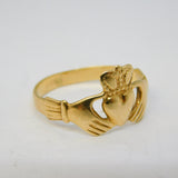 Irish 9ct Yellow Gold Claddagh Sweetheart Ring Vintage c1980 Dublin