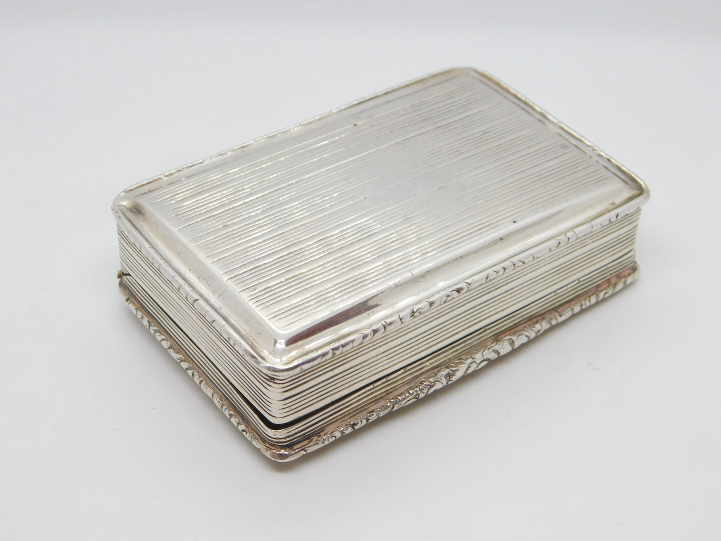 William IV Nathaniel Mills Sterling Silver Snuff Box Antique 1836 Birmingham