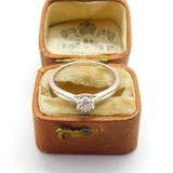 9ct White Gold & 0.1ct Diamond Solitaire Ring Vintage c1990 Size R 1/2 UK