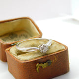 9ct White Gold & 0.1ct Diamond Solitaire Ring Vintage c1990 Size R 1/2 UK
