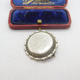 Victorian Sterling Silver Acorn Oak Leaf Mourning Brooch c1880 Antique