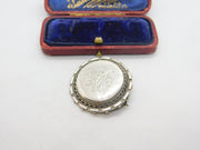 Victorian Sterling Silver Acorn Oak Leaf Mourning Brooch c1880 Antique