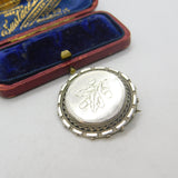 Victorian Sterling Silver Acorn Oak Leaf Mourning Brooch c1880 Antique