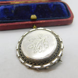 Victorian Sterling Silver Acorn Oak Leaf Mourning Brooch c1880 Antique