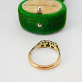 Victorian 18ct Yellow Gold & 0.2ct Diamond Three-Stone Ring Antique c1890