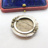 Victorian Sterling Silver Acorn Oak Leaf Mourning Brooch c1880 Antique