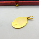 9ct Yellow Gold St Christopher Protect Us Charm Pendant Vintage c1970