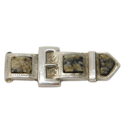 20th Century Scottish Sterling Silver & Red Marble Buckle Brooch Antique 1911 Birmingham