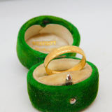 18ct Yellow Gold Lined Pattern Wedding Band Ring Vintage 1981 London