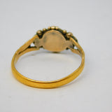 Victorian 22ct Yellow Gold, Coral & Seed Pearl Ring Antique 1864 London