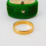 18ct Yellow Gold Lined Pattern Wedding Band Ring Vintage 1981 London