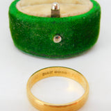 18ct Yellow Gold Lined Pattern Wedding Band Ring Vintage 1981 London