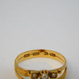 19th Century Swedish 18ct Gold & Seed Pearl Two-Tier Dress Ring Antique c1860