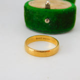 18ct Yellow Gold Lined Pattern Wedding Band Ring Vintage 1981 London