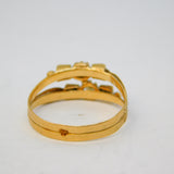 19th Century Swedish 18ct Gold & Seed Pearl Two-Tier Dress Ring Antique c1860