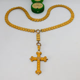 Victorian Aesthetic Rolled Gold 17th Century Style Cross Medal Necklace c1860