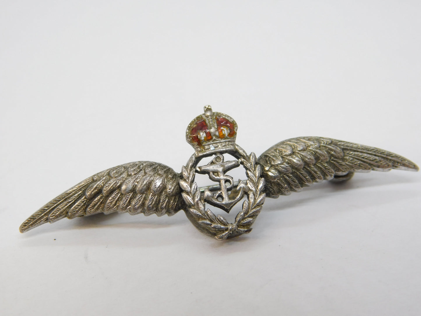 WWII Sterling Silver & Enamel Royal Navy Air Arm Sweetheart Brooch Antique c1940