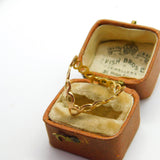 9ct Yellow Gold Bubble Pattern Wishbone Dress Ring Vintage c1980