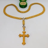 Victorian Aesthetic Rolled Gold 17th Century Style Cross Medal Necklace c1860