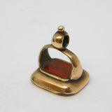 George III 9ct Gold & Agate Elephant over Crown Ducal Intaglio Fob Seal Antique