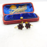 Austro-Hungarian 9ct Gold Bohemian Garnet Screw-Back Earrings Victorian