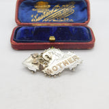 9ct Gold on Sterling Silver 'Mother' Sweetheart Brooch 1903 Birmingham Antique