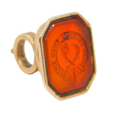 George III 10ct Gold & Agate 'May Britons Ever Enjoy' Intaglio Fob Seal Antique