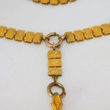 Victorian Aesthetic Rolled Gold 17th Century Style Cross Medal Necklace c1860