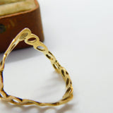 9ct Yellow Gold Bubble Pattern Wishbone Dress Ring Vintage c1980