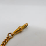 Victorian Rolled Gold Double Albert Watch Chain Antique c1890 Dog Clips & T-Bar