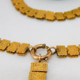 Victorian Aesthetic Rolled Gold 17th Century Style Cross Medal Necklace c1860