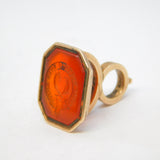 George III 10ct Gold & Agate 'May Britons Ever Enjoy' Intaglio Fob Seal Antique