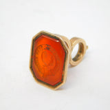 George III 10ct Gold & Agate 'May Britons Ever Enjoy' Intaglio Fob Seal Antique