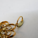 Edwardian 9ct Gold, Seed Pearl & Peridot Lavalier Pendant Antique c1910