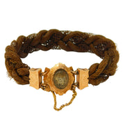 19th Century Dutch 14ct Rose Gold Hair Weave Mourning Bracelet Antique c1820