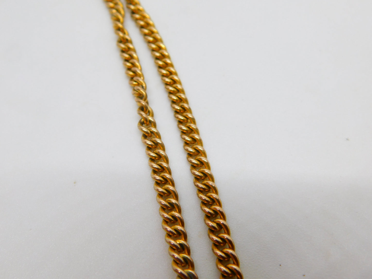 Victorian Rolled Gold Double Albert Watch Chain Antique c1890 Dog Clips & T-Bar