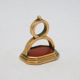 George III 10ct Gold & Agate 'May Britons Ever Enjoy' Intaglio Fob Seal Antique
