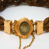 19th Century Dutch 14ct Rose Gold Hair Weave Mourning Bracelet Antique c1820