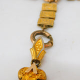 Victorian Aesthetic Rolled Gold 17th Century Style Cross Medal Necklace c1860