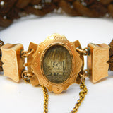 19th Century Dutch 14ct Rose Gold Hair Weave Mourning Bracelet Antique c1820