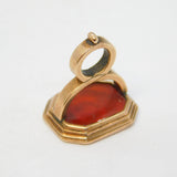 George III 10ct Gold & Agate 'May Britons Ever Enjoy' Intaglio Fob Seal Antique