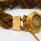 19th Century Dutch 14ct Rose Gold Hair Weave Mourning Bracelet Antique c1820
