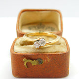 9ct Yellow Gold & 0.2ct Diamond Crossover Ring Vintage c1980 Birmingham