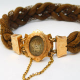 19th Century Dutch 14ct Rose Gold Hair Weave Mourning Bracelet Antique c1820