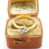 9ct Yellow Gold & 0.2ct Diamond Crossover Ring Vintage c1980 Birmingham