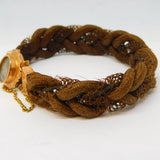 19th Century Dutch 14ct Rose Gold Hair Weave Mourning Bracelet Antique c1820